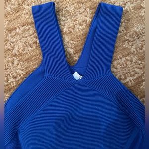 Parker Leeds Bodycon Ribbed Knit Mini Dress Size Small in Bluette